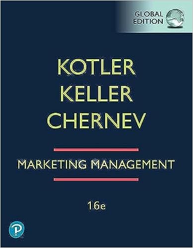 Marketing Management Global Edition by Philip Kotler, Kevin Lane Keller (16th edition) (Pearson)