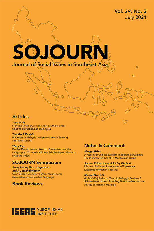 [eJournals]SOJOURN: Journal of Social Issues in Southeast Asia Vol. 39/2 (July 2024) (On <i>Other Indonesians: Nationalism in an Unnative Language</i> by J. Joseph Errington)