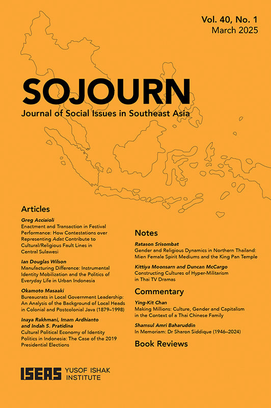 [eJournals]SOJOURN: Journal of Social Issues in Southeast Asia Vol. 40/1 (March 2025) (BOOK REVIEW: <i>Decoding Southeast Asian Art: Studies in Honor of Piriya Krairiksh,</i> edited by Nicola Revire and Pitchaya Soomjinda)
