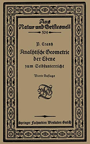 Analytische Geometrie der Ebene zum Selbstunterricht