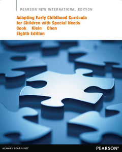 Adapting early childhood curricula for children with special needs (8th edition). Cook, R. E., Klein, M. D., & Chen, D. (2011)(Pearson)