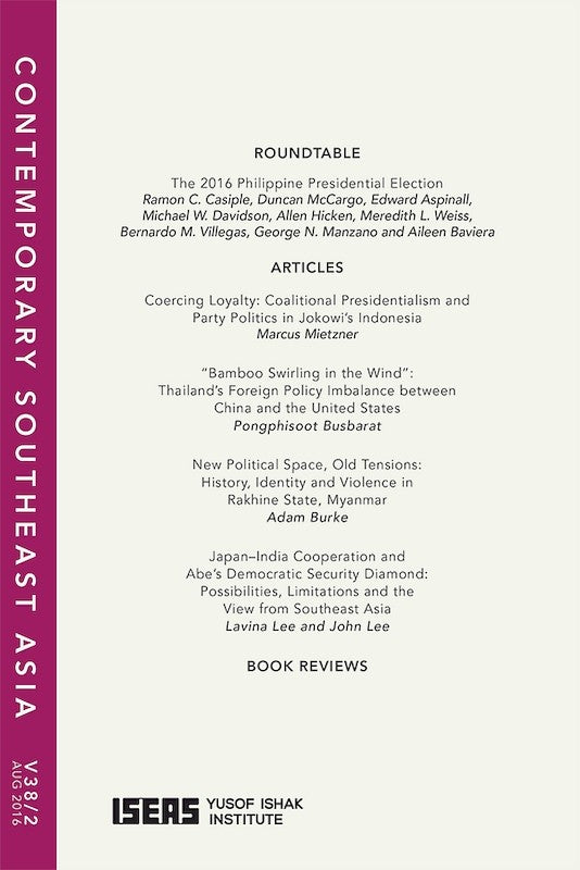 [eJournals]Contemporary Southeast Asia Vol. 38/2 (August 2016) (Preliminary pages)