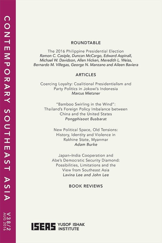 [eJournals]Contemporary Southeast Asia Vol. 38/2 (August 2016) (Roundtable: The 2016 Philippine Presidential Election)