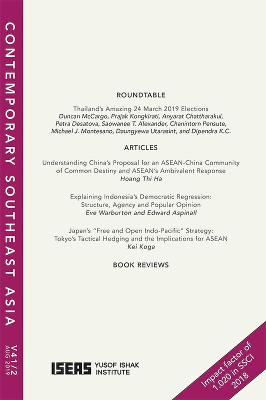 [eJournals]Contemporary Southeast Asia Vol. 41/2 (August 2019) (Roundtable: Thailand’s Amazing 24 March 2019 Elections)