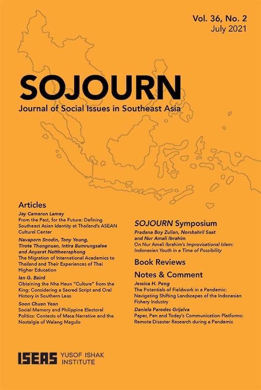 [eJournals]SOJOURN: Journal of Social Issues in Southeast Asia Vol. 36/2 (July 2021) (BOOK REVIEW: Asian Place, Filipino Nation: A Global Intellectual History of the Philippine Revolution, 1887–1912, by Nicole CuUnjieng Aboitiz)