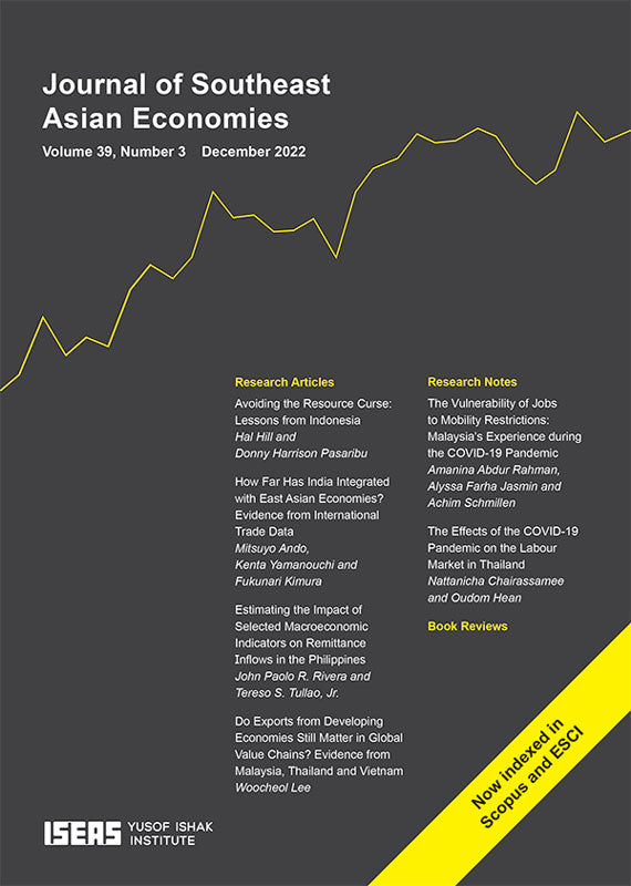 [eJournals]Journal of Southeast Asian Economies Vol. 39/3 (December 2022). (BOOK REVIEW: The Economic Consequences of Globalization on Thailand, by Juthathip Jongwanich)