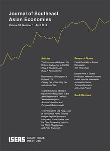 [eJournals]Journal of Southeast Asian Economies Vol. 33/1 (Apr 2016).  (The Economy-wide Impact of a Uniform Carbon Tax in ASEAN)