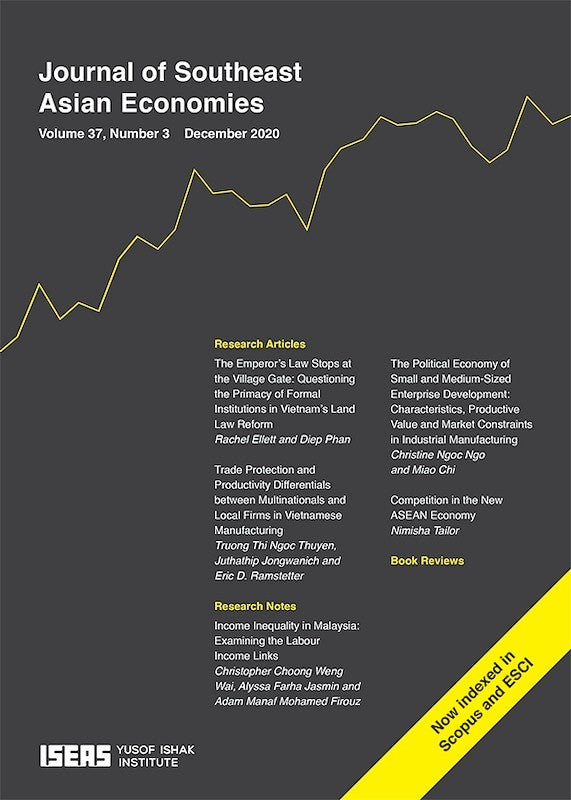 [eJournals]Journal of Southeast Asian Economies Vol. 37/3 (December 2020) (BOOK REVIEW: <i>Infrastructure Investment in Indonesia: A Focus on Ports,</i> edited by Colin Duffield, Felix Kin Peng Hui, and Sally Wilson.)
