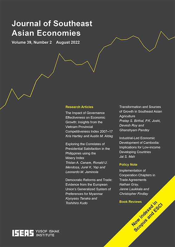 [eJournals]Journal of Southeast Asian Economies Vol. 39/2 (August 2022) (Democratic Reforms and Trade: Evidence from the European Union’s Generalized System of Preferences for Myanmar)